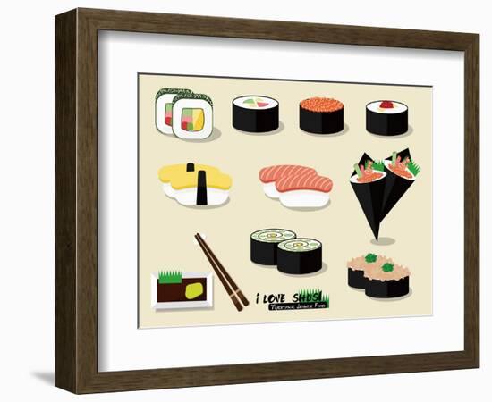 I Love Sushi !-Phoebe Yu-Framed Art Print