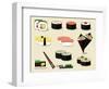 I Love Sushi !-Phoebe Yu-Framed Art Print