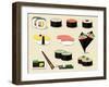 I Love Sushi !-Phoebe Yu-Framed Art Print