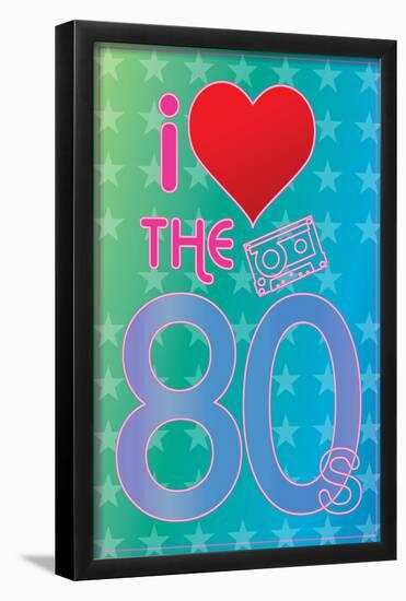 I Love the 80's (Heart) Art Poster Print-null-Framed Poster