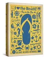 I Love The Beach (Flip Flop)-Anderson Design Group-Stretched Canvas