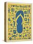 I Love The Beach (Flip Flop)-Anderson Design Group-Stretched Canvas