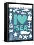 I Love The Sea-null-Framed Stretched Canvas