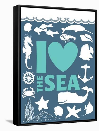 I Love The Sea-null-Framed Stretched Canvas