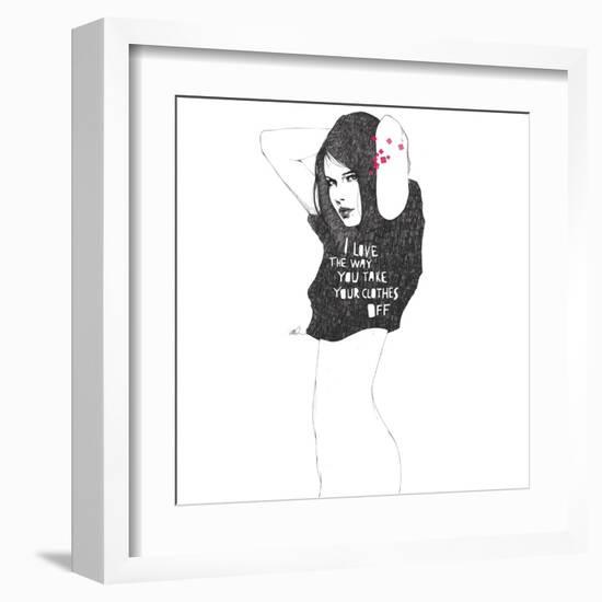 I love the way you take your clothes off-Manuel Rebollo-Framed Art Print