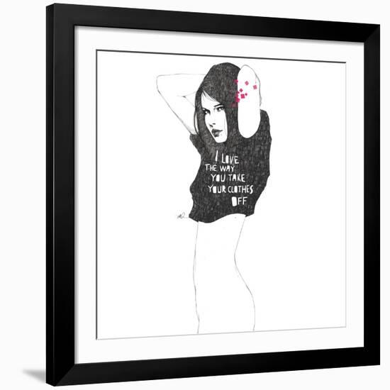 I love the way you take your clothes off-Manuel Rebollo-Framed Art Print