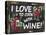 I Love to Cook with Wine-Laurie Korsgaden-Stretched Canvas