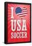 I Love USA Soccer - Red-null-Framed Poster