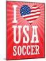 I Love USA Soccer (World Cup, Red) Sports Poster Print-null-Mounted Poster