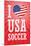 I Love USA Soccer (World Cup, Red) Sports-null-Mounted Art Print