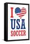 I Love USA Soccer (World Cup) Sports-null-Framed Stretched Canvas