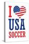 I Love USA Soccer (World Cup) Sports-null-Stretched Canvas