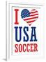 I Love USA Soccer (World Cup) Sports-null-Framed Art Print