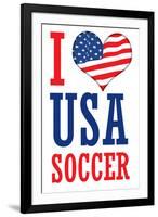 I Love USA Soccer (World Cup) Sports-null-Framed Art Print