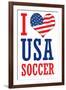 I Love USA Soccer (World Cup) Sports-null-Framed Art Print