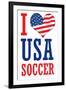 I Love USA Soccer (World Cup) Sports-null-Framed Art Print