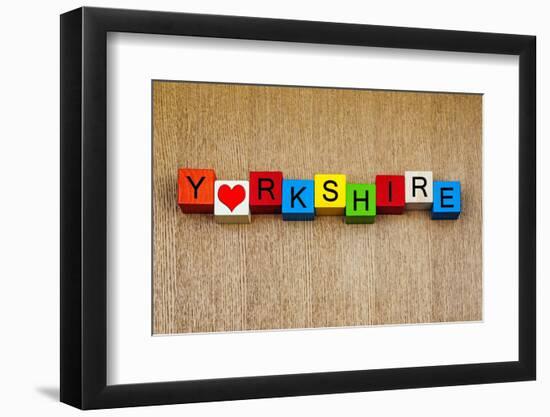 I Love Yorkshire, Sign for English Counties-EdSamuel-Framed Photographic Print