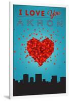 I Love You Akron, Ohio-Lantern Press-Framed Art Print