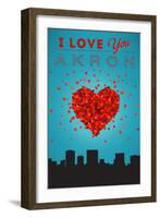 I Love You Akron, Ohio-Lantern Press-Framed Art Print