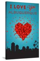 I Love You Albuquerque, New Mexico-Lantern Press-Stretched Canvas