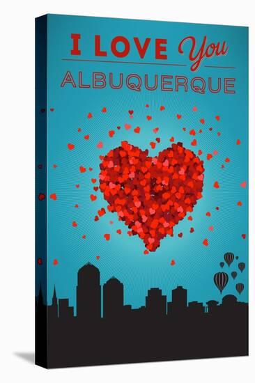 I Love You Albuquerque, New Mexico-Lantern Press-Stretched Canvas