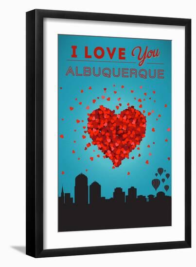 I Love You Albuquerque, New Mexico-Lantern Press-Framed Art Print