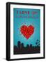 I Love You Albuquerque, New Mexico-Lantern Press-Framed Art Print