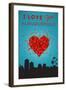 I Love You Albuquerque, New Mexico-Lantern Press-Framed Art Print