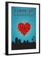 I Love You Albuquerque, New Mexico-Lantern Press-Framed Art Print