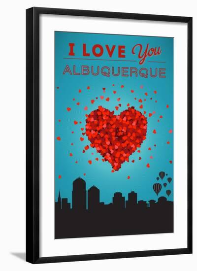 I Love You Albuquerque, New Mexico-Lantern Press-Framed Art Print