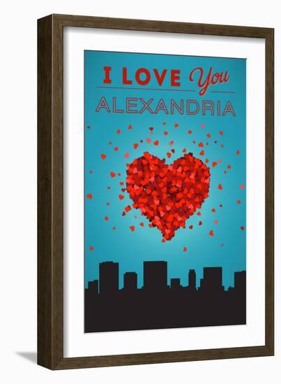 I Love You Alexandria, Virginia-Lantern Press-Framed Art Print