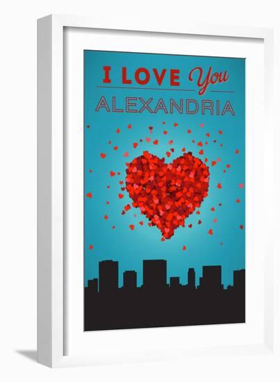 I Love You Alexandria, Virginia-Lantern Press-Framed Art Print