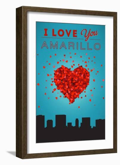 I Love You Amarillo, Texas-Lantern Press-Framed Art Print