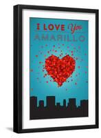 I Love You Amarillo, Texas-Lantern Press-Framed Art Print