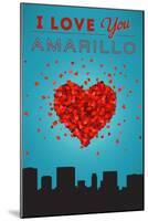 I Love You Amarillo, Texas-Lantern Press-Mounted Art Print