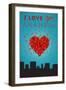 I Love You Anaheim, California-Lantern Press-Framed Art Print