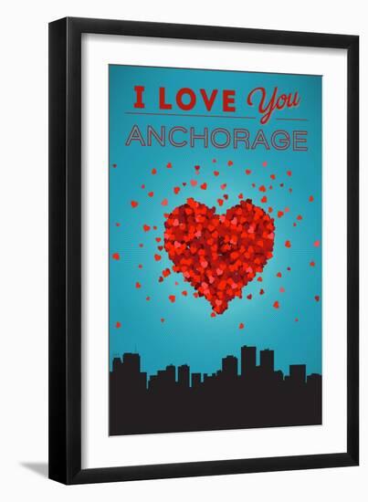 I Love You Anchorage, Alaska-Lantern Press-Framed Art Print