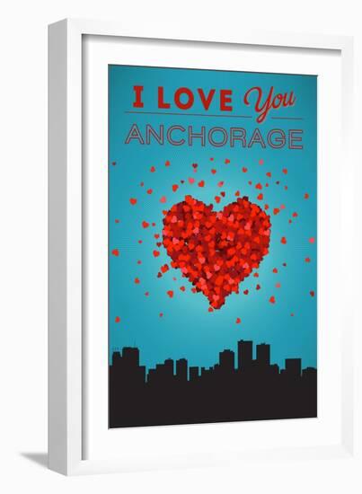 I Love You Anchorage, Alaska-Lantern Press-Framed Art Print