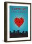 I Love You Ann Arbor, Michigan-Lantern Press-Framed Art Print