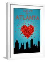 I Love You Atlanta, Georgia-Lantern Press-Framed Art Print