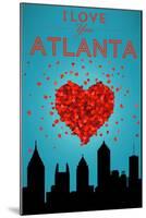 I Love You Atlanta, Georgia-Lantern Press-Mounted Art Print