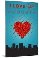 I Love You Augusta, Georgia-Lantern Press-Mounted Art Print