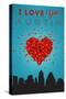 I Love You Austin, Texas-Lantern Press-Stretched Canvas