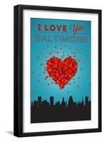 I Love You Baltimore, Maryland-Lantern Press-Framed Art Print