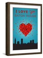 I Love You Baton Rouge, Louisiana-Lantern Press-Framed Art Print