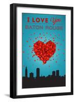 I Love You Baton Rouge, Louisiana-Lantern Press-Framed Art Print