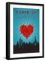 I Love You Boston, Massachusetts-Lantern Press-Framed Art Print