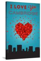 I Love You Cambridge, Massachusetts-Lantern Press-Stretched Canvas