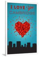 I Love You Cambridge, Massachusetts-Lantern Press-Framed Art Print