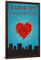 I Love You Cambridge, Massachusetts-Lantern Press-Framed Art Print